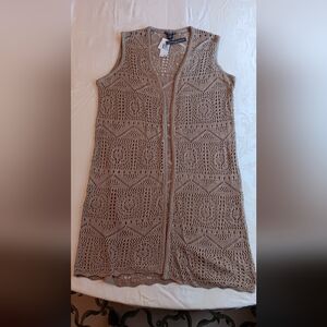 Chelsea & Theodore gold knit duster